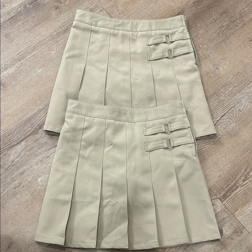 Two Khaki colored French Toast Uniform Skirts